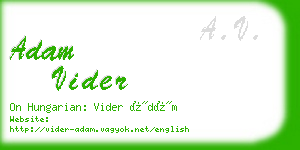 adam vider business card